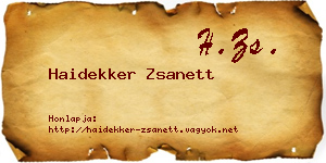 Haidekker Zsanett névjegykártya